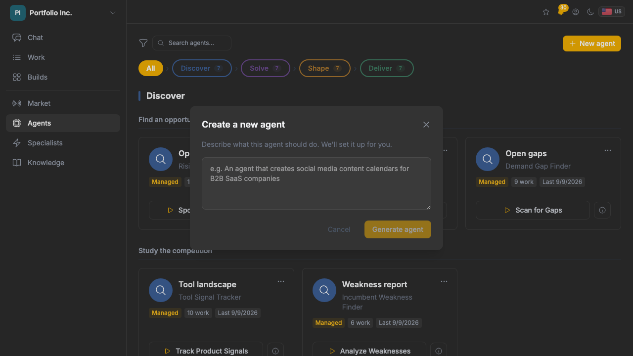 Finding or creating an agent