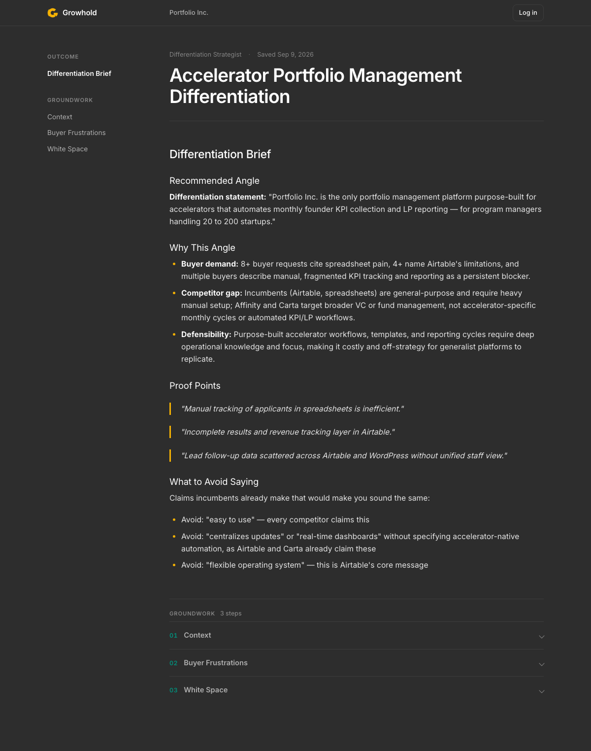 Differentiation Strategist: Sample outcome
