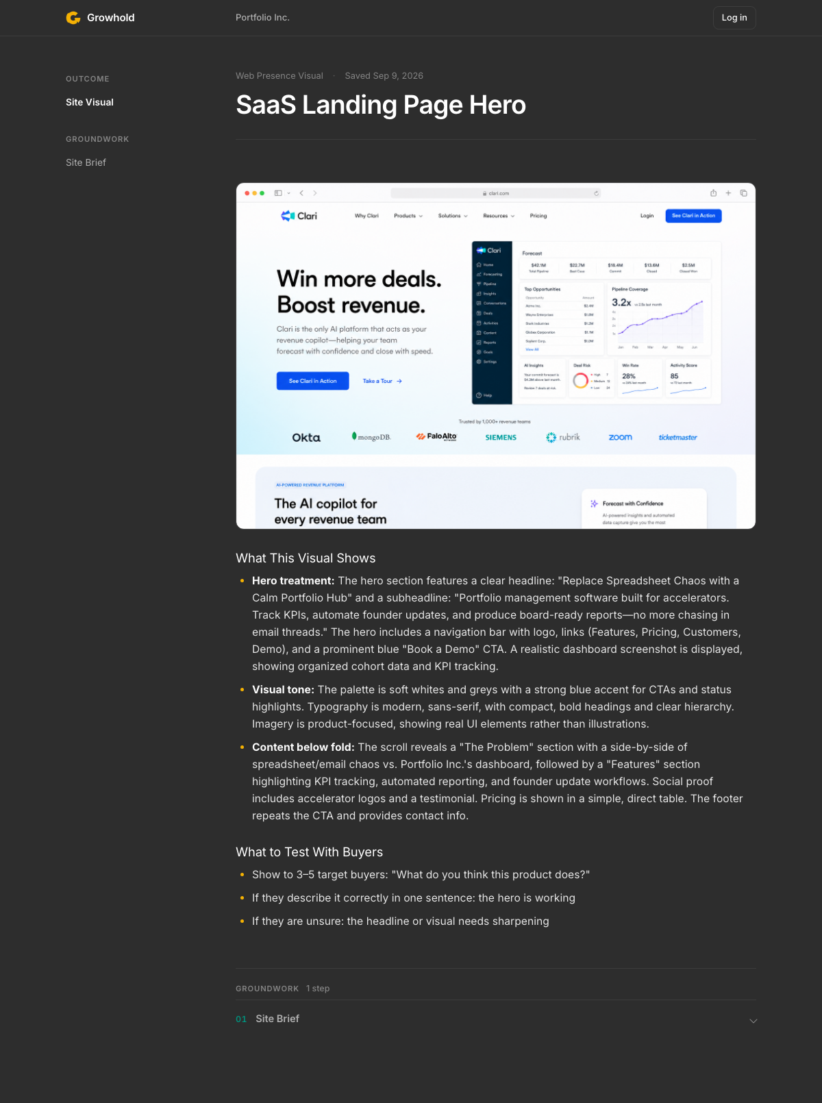 Web Presence Visual: Sample outcome