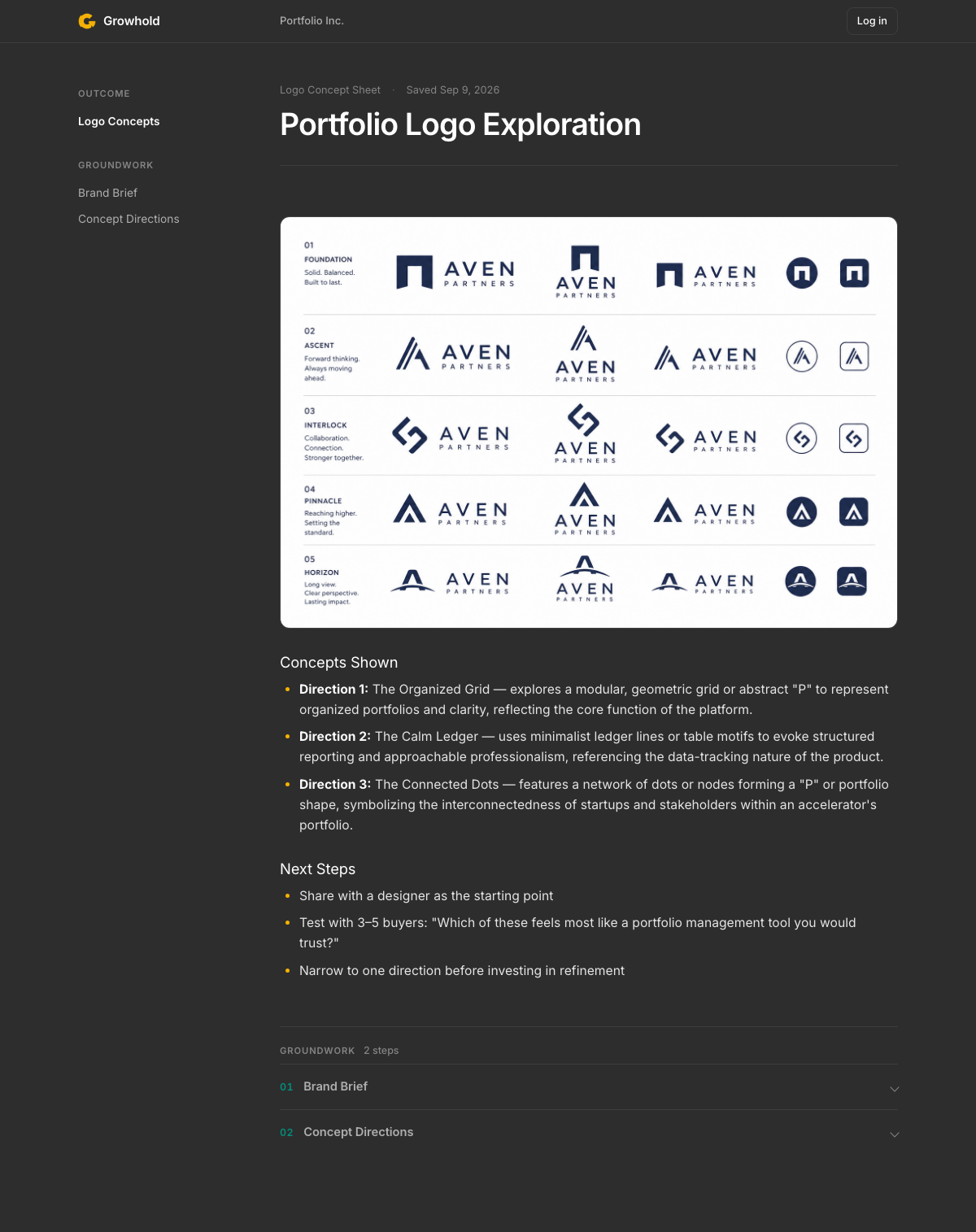 Logo Concept Sheet: Sample outcome